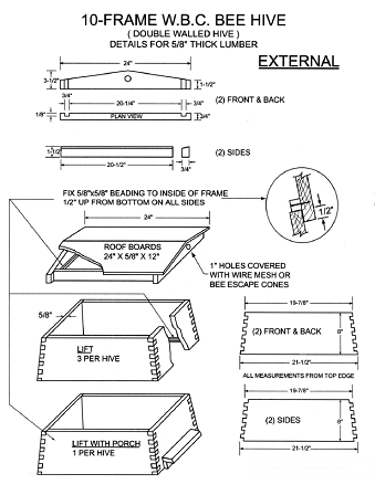 Honey Bee Hive Construction Plans