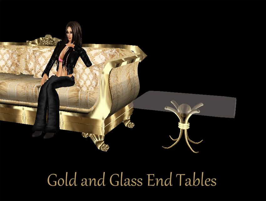 gold and glass end table