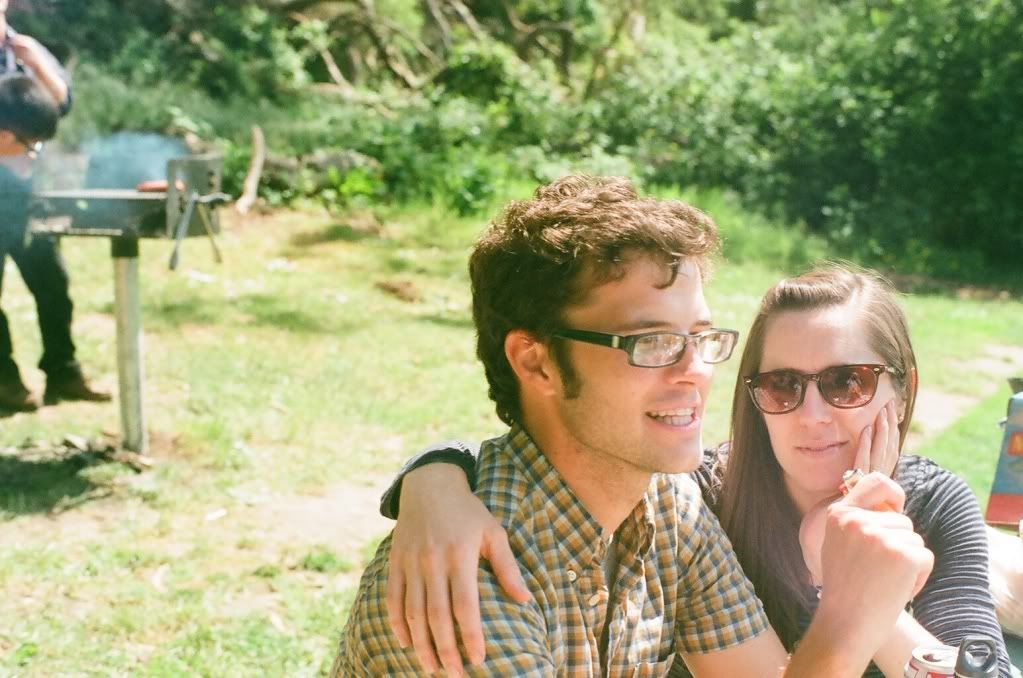 husband and wife at a bbq, golden gate park