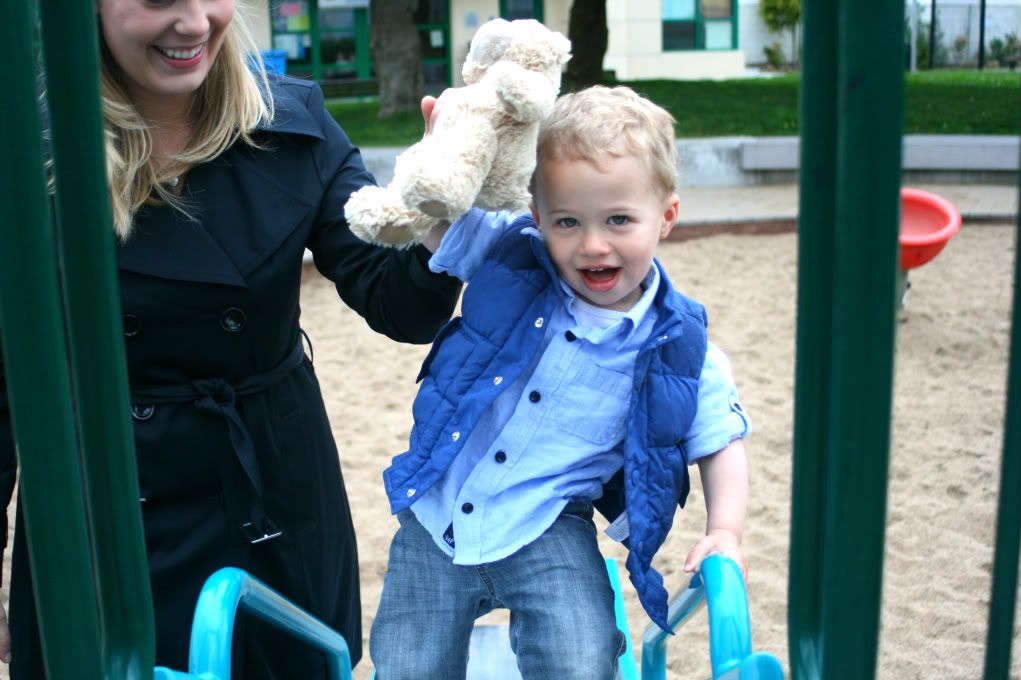 Ramsay and Katie up slide