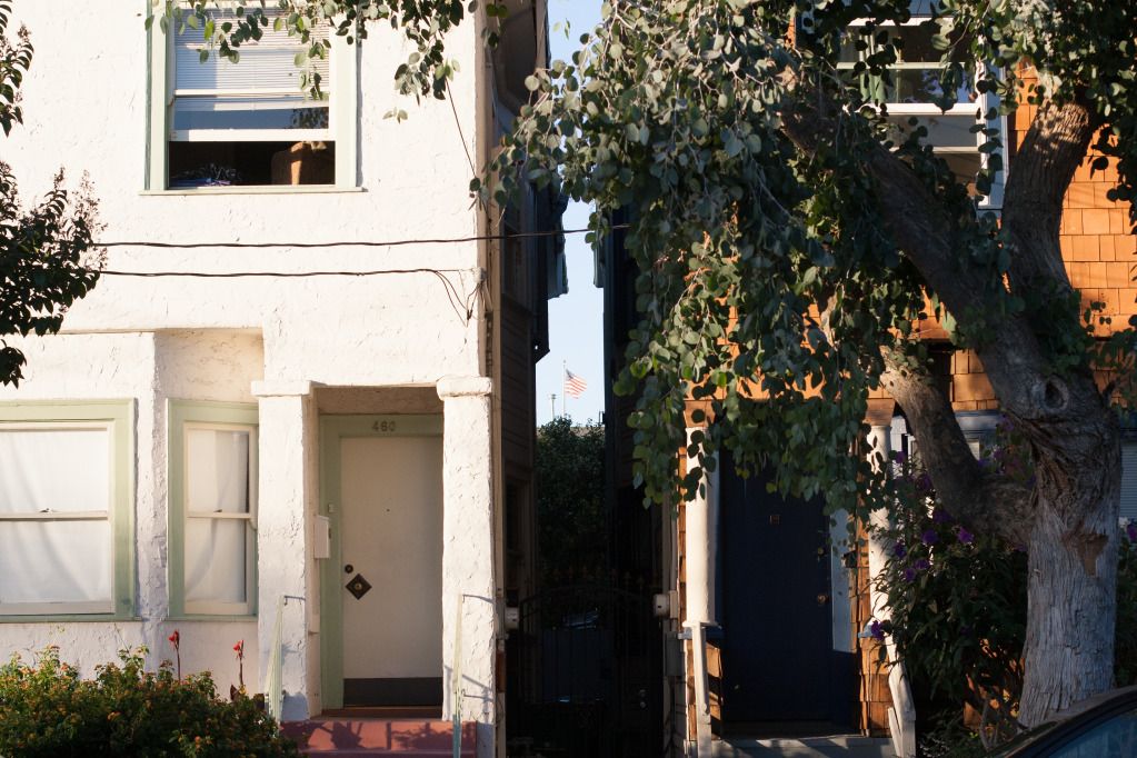 temescal oakland houses american flag