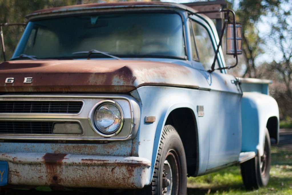 old dodge truck rusted