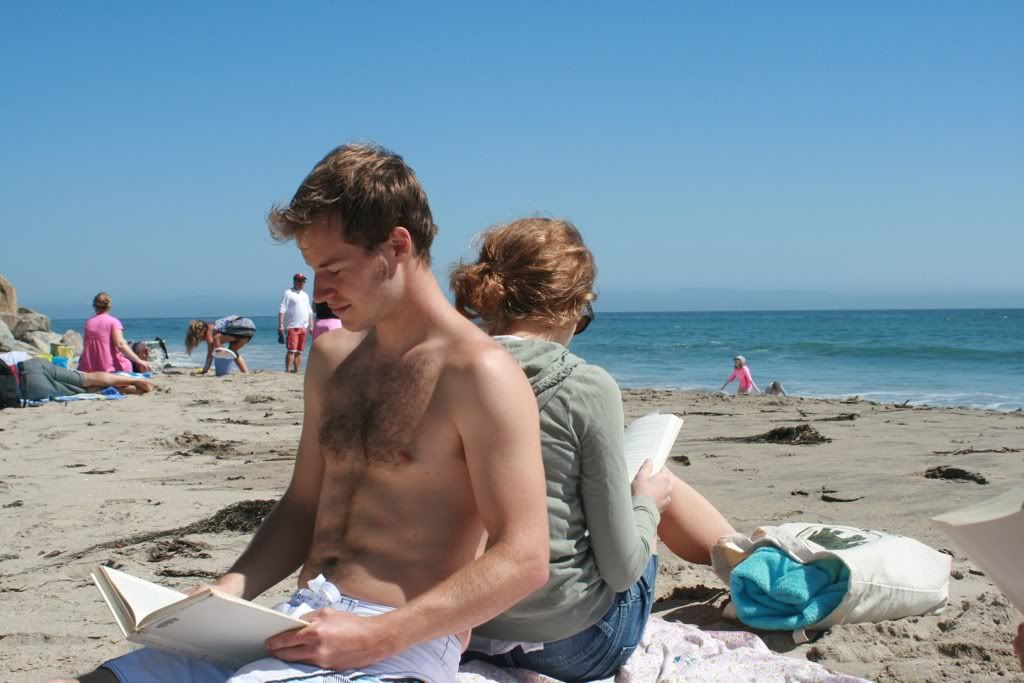 best friends reading santa cruz beach