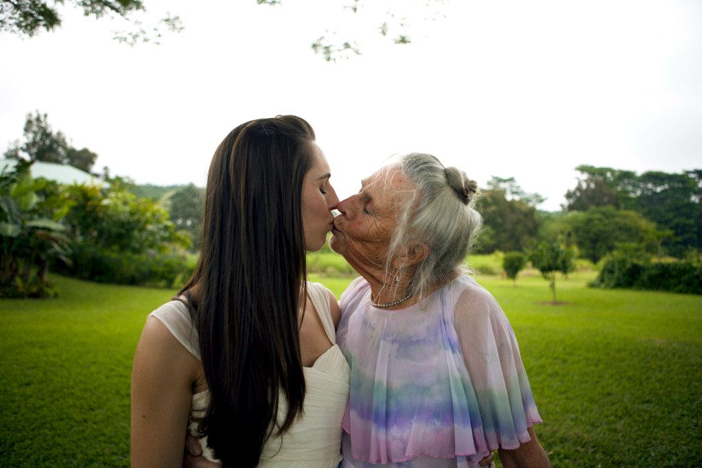 grandmother kiss bride