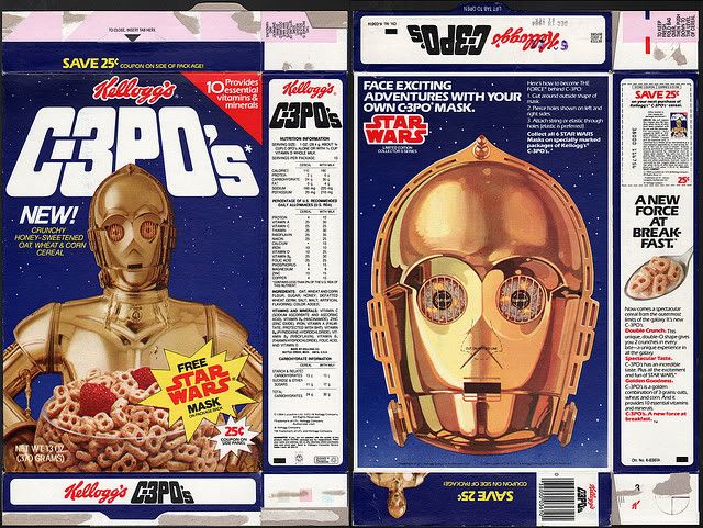 Kelloggs C-3PO's cereal box
