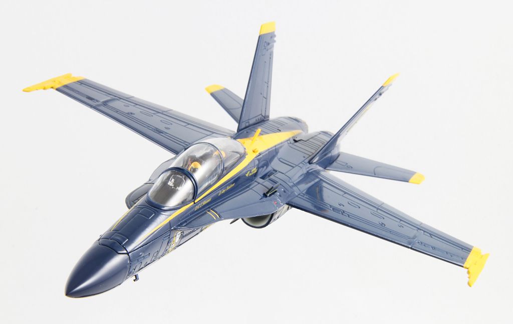 New 7/" diecast model F//A-18 Hornet US Navy Blue Angels fighter jet PULL BACK