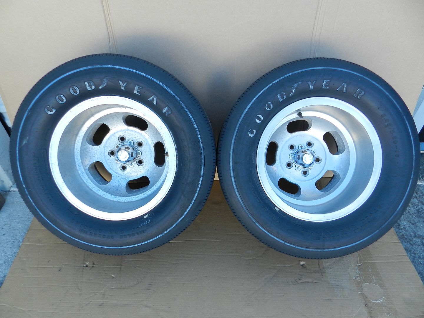 15x10 Ansen Sprint Slot Mag Wheels Rims Chevy Goodyear Blue Streak Tires Vintage eBay