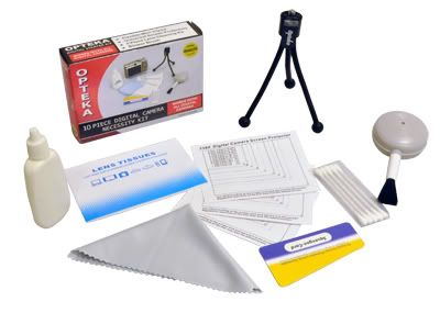 Opteka Digital Camera / Camcorder Lens Cleaning Kit, Tabletop Tripod, & LCD Screen Protectors