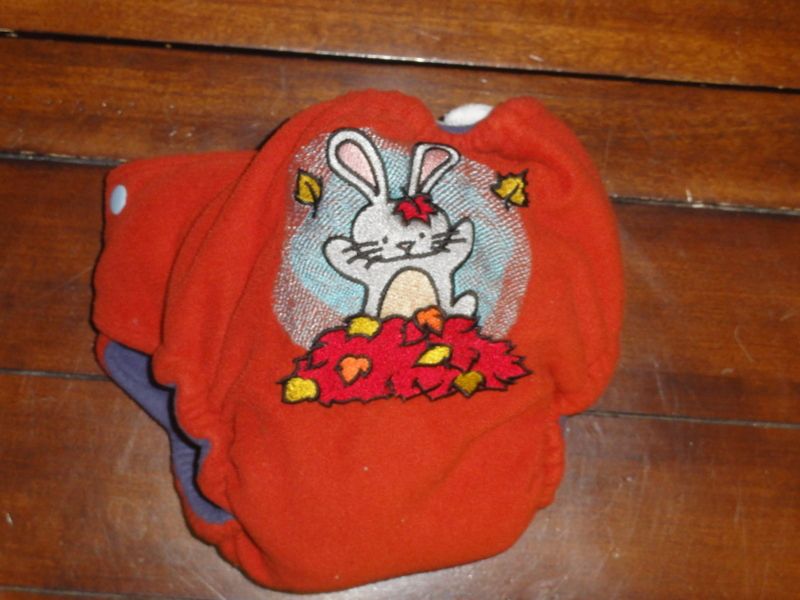Reduced! EUC Preston's Pants OS breathable fleece pocket diaper - rabbit embroidery Reduced! EUC Preston's Pants OS breathable fleece pocket diaper - rabbit embroidery