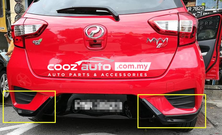 Perodua Myvi 2018 Rear Bumper Skirt Skirting (Black)