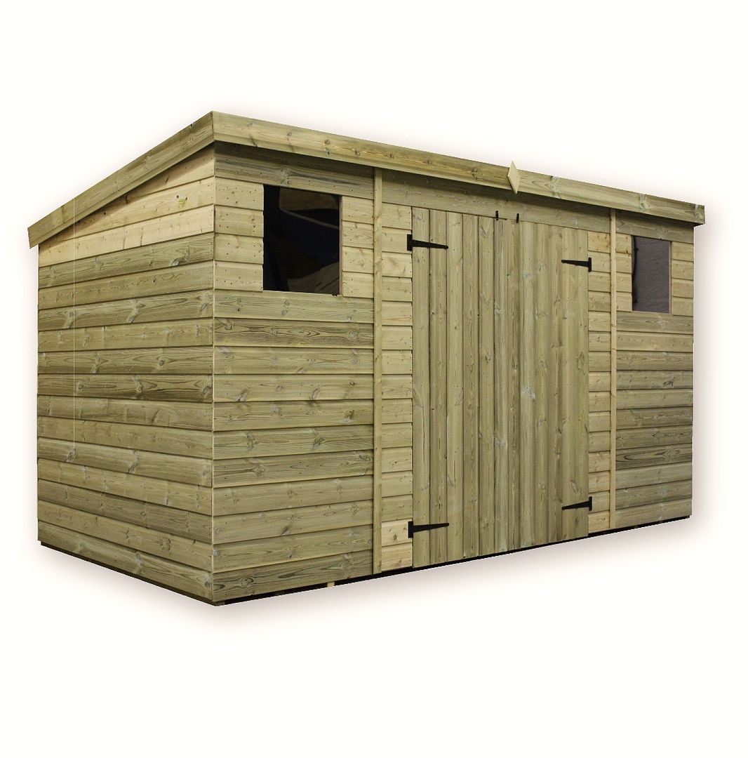 Wooden Garden Shed Pressure Treated Pent Shed With Double Door