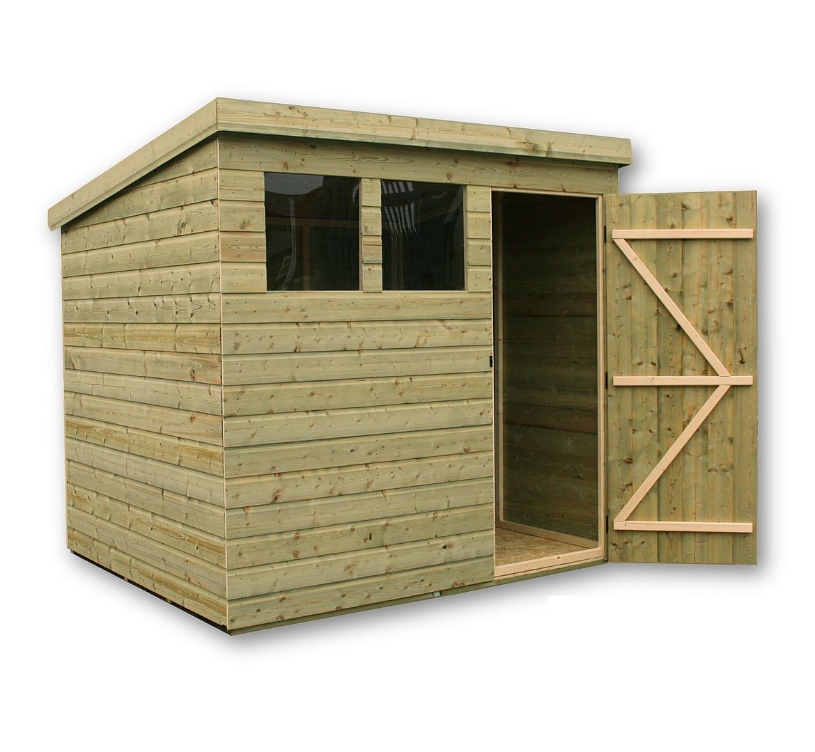 7X5 WOODEN GARDEN SHED SHIPLAP PENT TONGUE AND GROOVE GARDEN SHED DOOR 