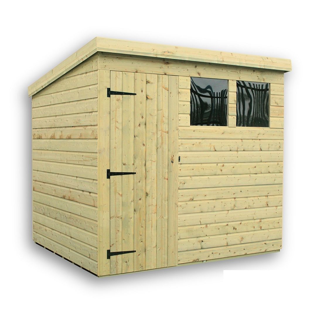Garden Shed 8ft X 6ft Pressure Treated Pent Shed With 2 Windows