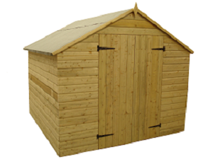 GARDEN SHED PRESSURE TREATED TANALISED APEX TONGUE &amp; GROOVE 8X8 10X8 