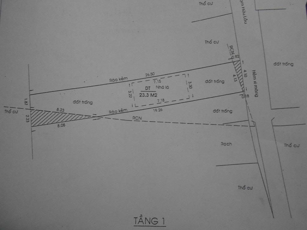 [Bán] Đất Thổ Cư diện tích 101 m2, hẻm đường Phạm Hữu Lầu, Quận 7 = 1 tỷ 3 - 7