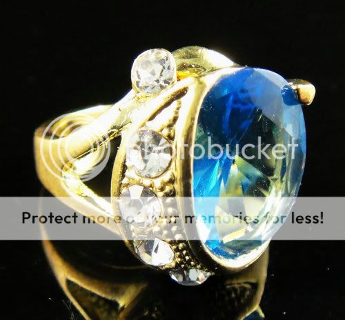 Lady CZ Gemstone Shiny Sapphire Fancy Shiny Ring d3493  
