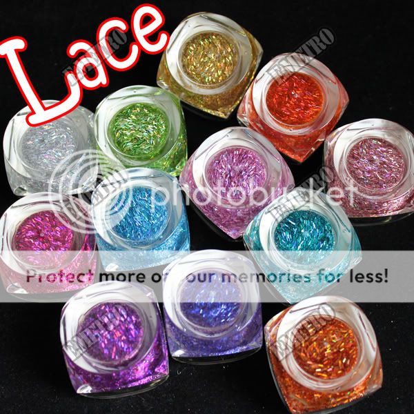 12 Color UV Gel with Shimmer Lace for Nail Art Manicure  