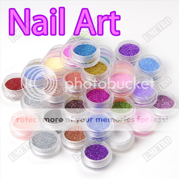 50 Diff Colors Bling Glitter Powder Dust Set for Acrylic UV Gel Nail 