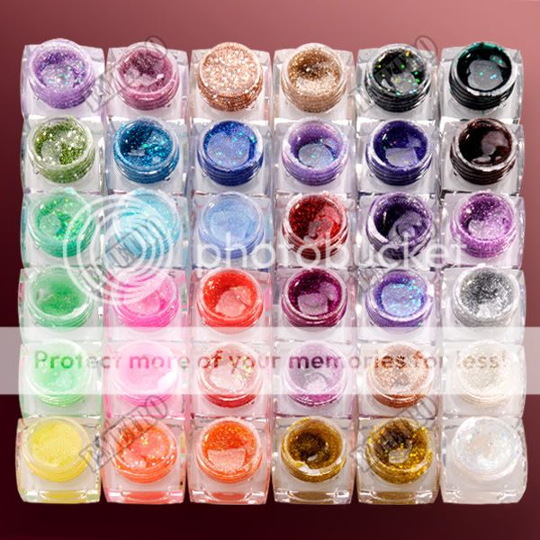 36 Farben Uv Gel Farbgel Effektgel Glitter Glitzer Puder Nail Art Deko On Popscreen