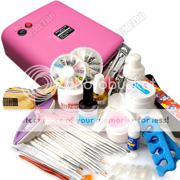 Nail Art Manicure UV Gel Tool Full Set with 36w UV Lamp  