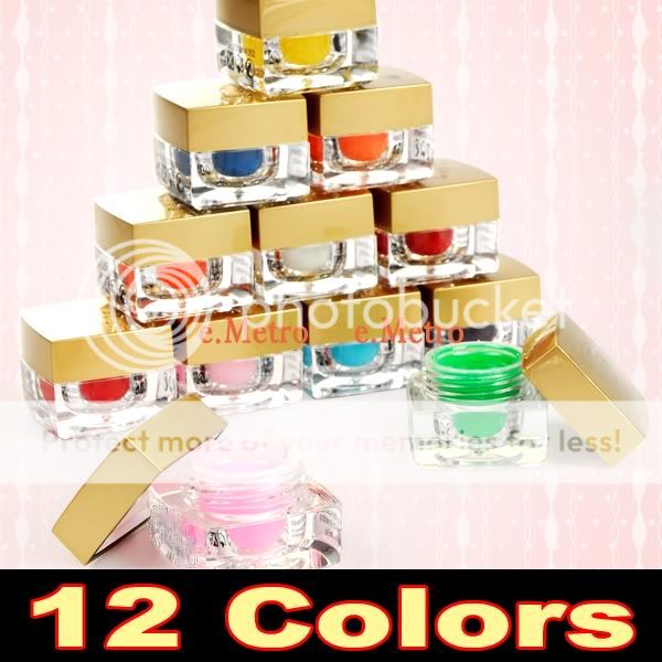 12 Farben UV Gel Farbgel Effekt Mix Nailart je 5ml Set