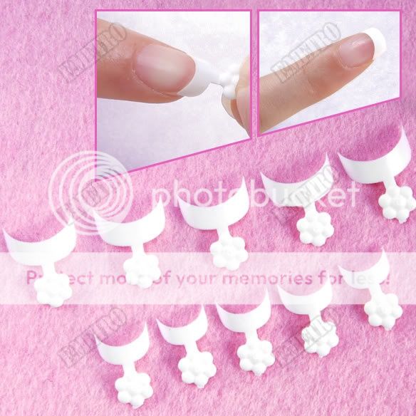 100x Mini French Half Moon Side False Tips for Acrylic UV Gel Manicure 
