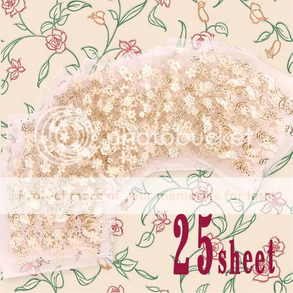 25 Sticker autocollant 3D Tip Ongle Déco SERIE ELEGANTE  