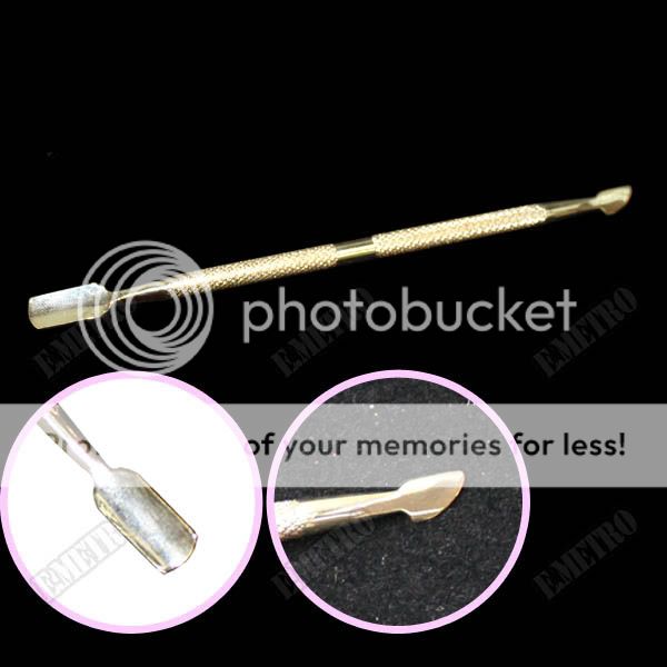 Pro Gold color Nail Cuticle Remover Spoon Pusher Manicure Pedicure