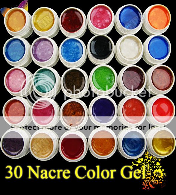 30 Nacre Pearlescent Nacreous Color UV Gel for Nail Art  