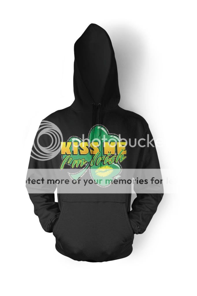 Kiss Me Im Irish Glittery Hoodie Sweatshirt Ireland  