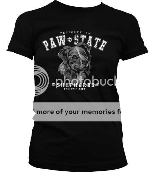 Australian Shepherd Paw State Girls Juniors T Shirt  