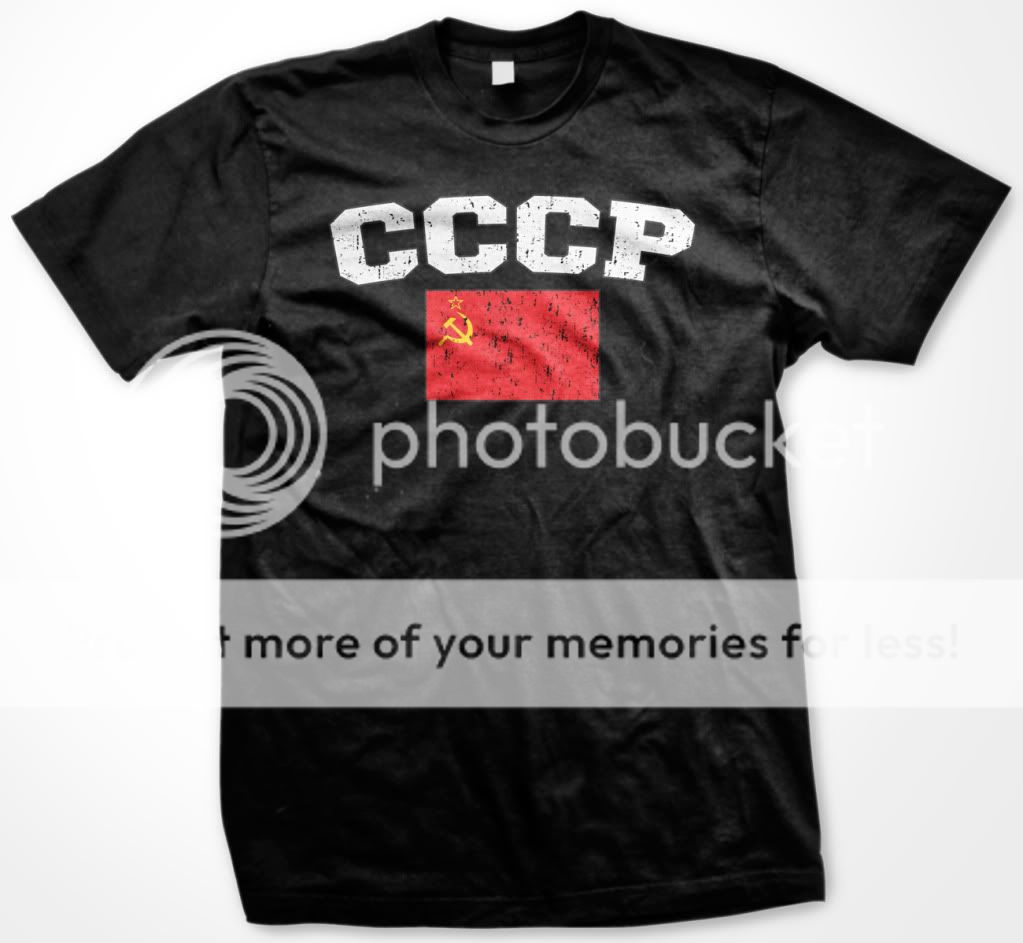 CCCP Country Flag Mens T Shirt Russia Soviet World Cup  