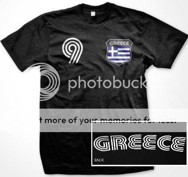 Greece Flag Retro Shield T Shirt Jersey Greek Soccer  