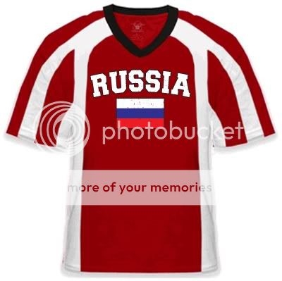 Russia Football Soccer Mens V Neck Ringer T Shirt Tee  