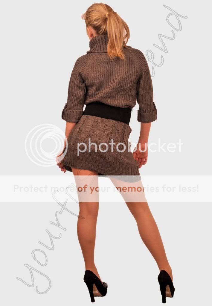 Yessica Brown / Charcoal Roll Neck Dress Jumper Sweater RRP £25 