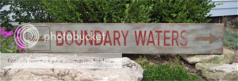 Boundary Waters   Hand Painted Wooden Sign HUGE  