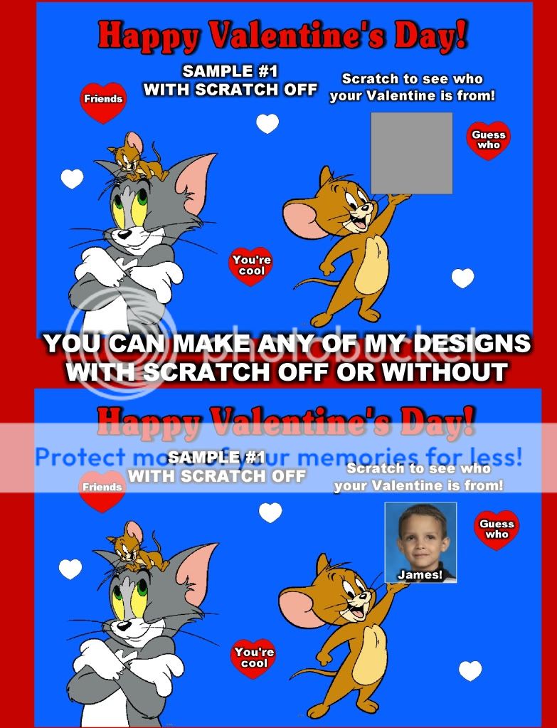 TOM AND JERRY VALENTINES DAY CARDS *DISCOUNTS AVALIABLE WITH FREE 