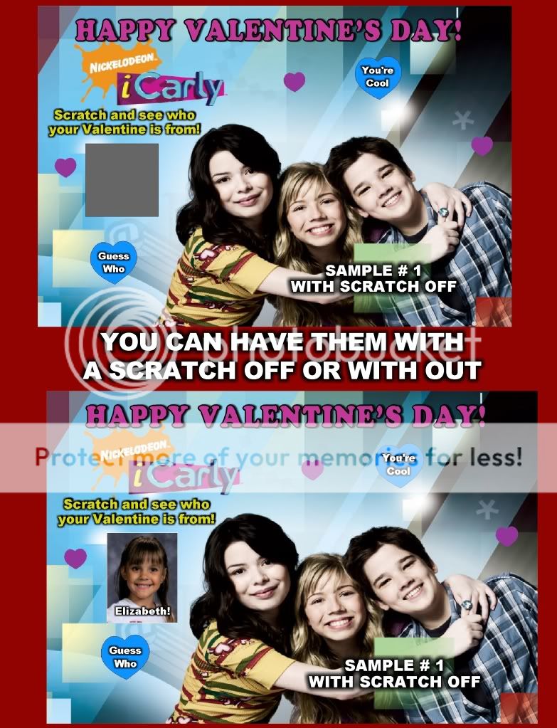 iCARLY VALENTINE CARDS *DISCOUNTS AVALIABLE WITH  TOO 