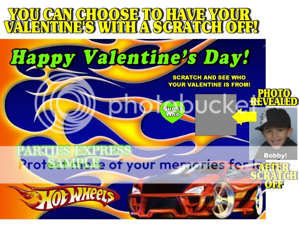 HOT WHEELS VALENTINES DAY CARDS *DISCOUNTS AVALIABLE SCRATCH OFF
