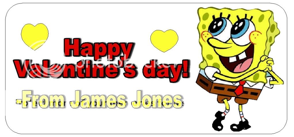 SPONGEBOB VALENTINES DAY CARD STICKERS 4 CANDY & SEALS  