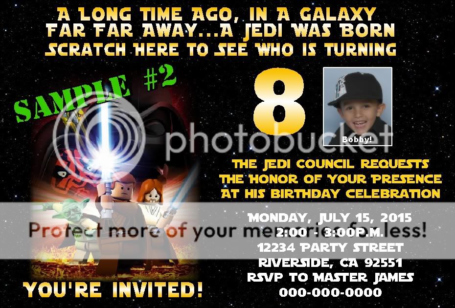 Star Wars Lego Birthday Party Invitations Scratch Off Fast and 