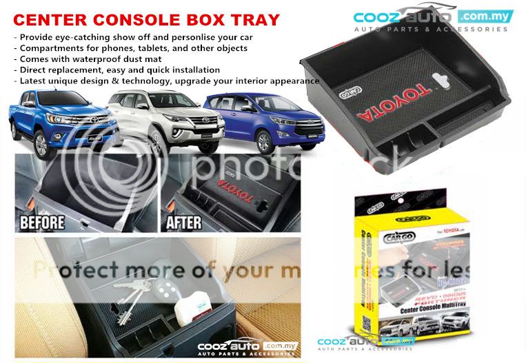 Toyota Hilux Revo 2016 2017 Center Console Box Tray Utility Box Organizer