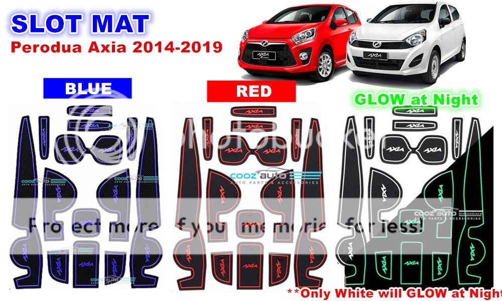 Perodua Axia Interior Rubber Slot Mat Storage Carpet 