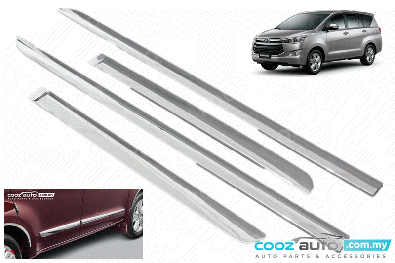 Toyota Innova 20162017 Chrome Side Doors Cladding Molding Trim Guard