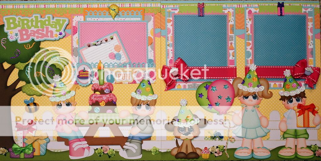 ELITE4U JULIE CHILD BIRTHDAY premade scrapbook Layout pages album paper ...